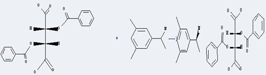 Dibenzoyltartaric acid can react with (+/-)-a-(3,5-dimethylphenyl)ethylamine to get (S)-a-(3,5-dimethylphenyl)ethylamine L-O,O'-dibenzoyltartrate